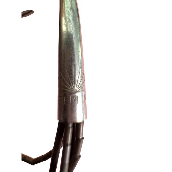 Native American Black Onyx Liquid Sterling Silver Heshi Beaded Necklace  16" - Picture 5 of 12